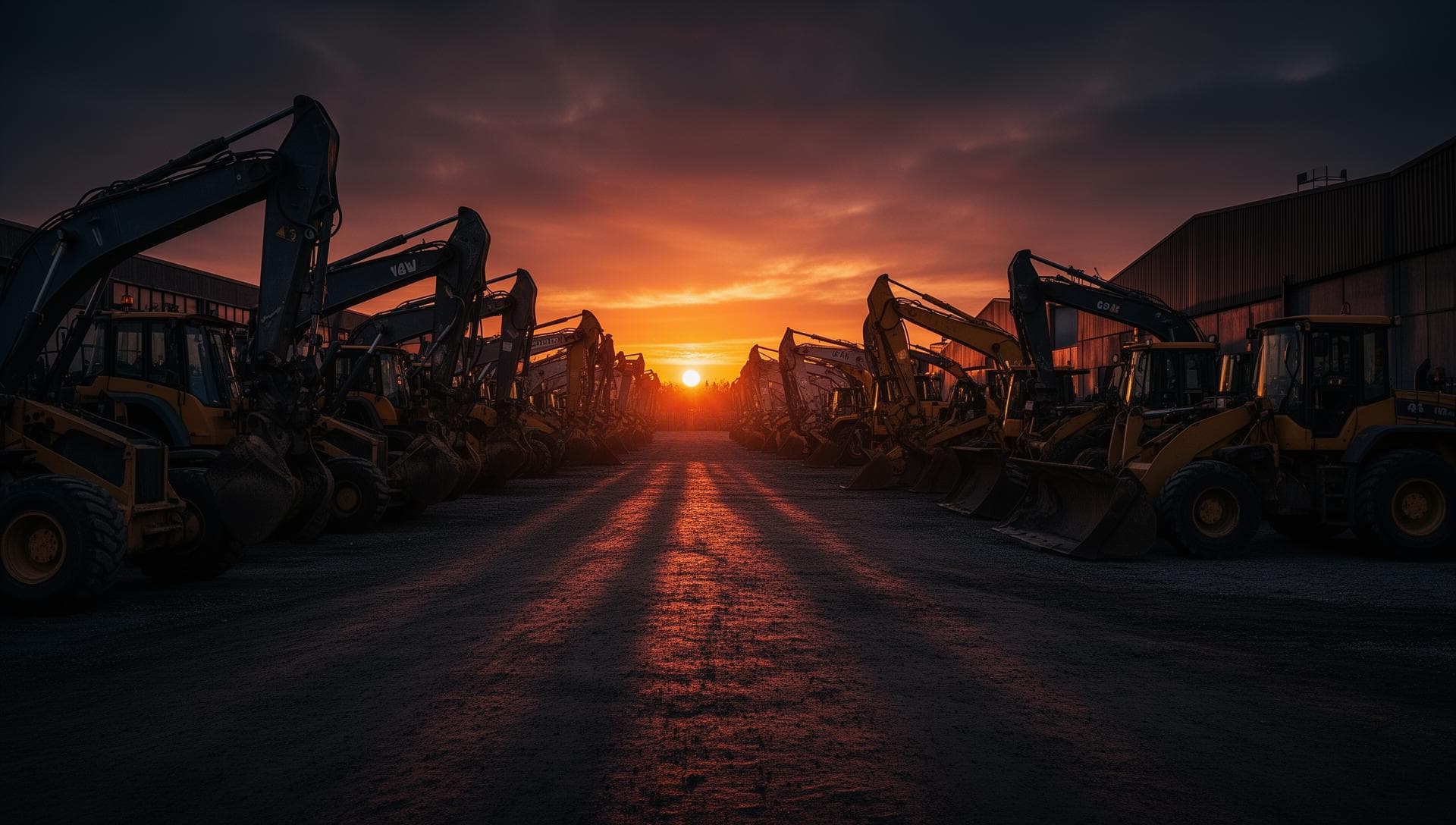 Heavy equipment on a job site